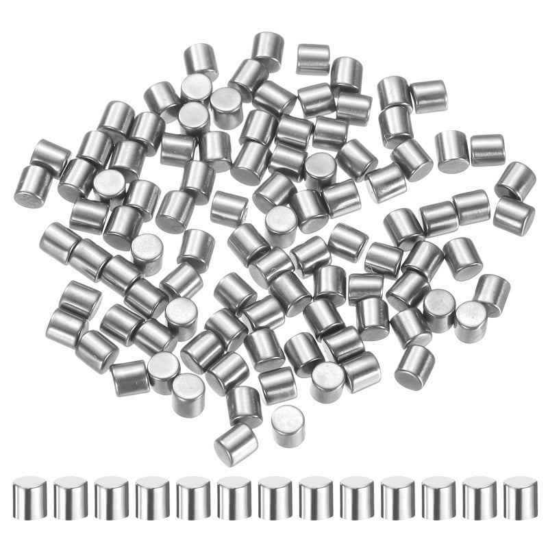 uxcell 100 Pcs 2.5mm x 4mm Dowel Pins Bearing Steel Cylindrical Dowel Pins Shelf Support Peg Pin Rod Fasten Elements Metal Shelf Pegs +/-0.02mm Diameter Tolerance, Silver Tone - Image 1